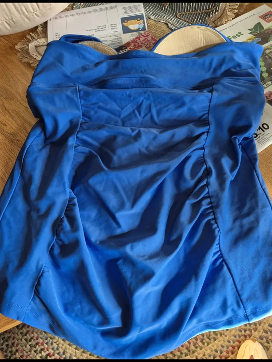 Torrid Bright Blue One-Piece Swim with Metallic Buttons - Picture 3 of 4